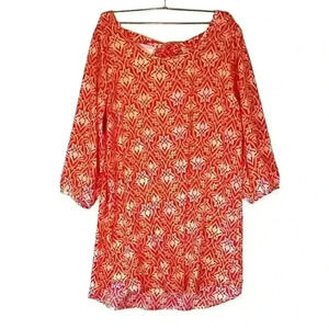 Peach Love California Red and White Mini Dress